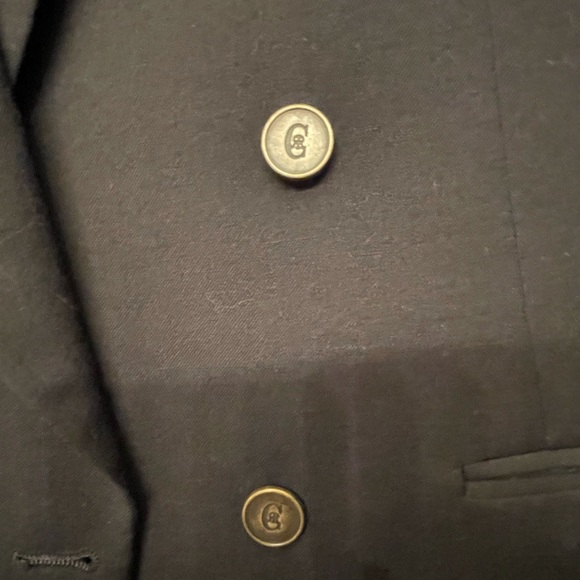 Nino Cerruti vtg double breasted boyfriend coat dark black vintage medium weight - Picture 2 of 10